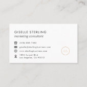 マーケティングコンサルタントミニマリストラグジュアリーブラック 名刺 (裏面)