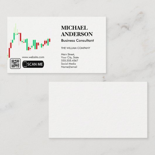 マーケティングコンサルティング |グラフのデータグラフ | QRコード 名刺 (正面/裏面)