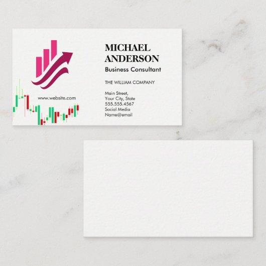 マーケティングコンサルティング | グラフデータフィンテクニカルデータ 名刺 (正面/裏面)