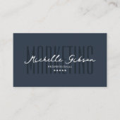 マーケティングプロフェッショナルエレガントチャコールブルー 名刺 (正面)