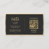 マーケティングプロフェッショナルエレガントブラックフェイク金ゴールド 名刺 (裏面)