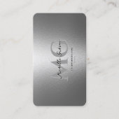 マーケティングプロフェッショナルシルバーブラックモダン 名刺 (正面)