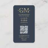 マーケティングプロフェッショナルダークブルーモダン 名刺 (裏面)