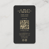 マーケティングプロフェッショナルブラックモダンソーシャルQR 名刺 (裏面)