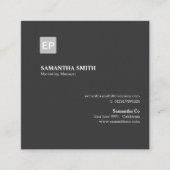 マーケティングマネージャの白黒 スクエア名刺 (正面)