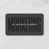 マーケティングミニマルプロフェッショナルブラックダークグレー 名刺 (正面)