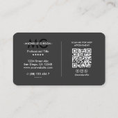 マーケティングミニマルプロフェッショナルブラックダークグレー 名刺 (裏面)