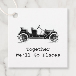 マーケティングラベル、一緒に古い車の場所に行く フェイバータグ