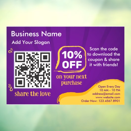 マーケティング割引QRコードによる顧客のスキャン ウィンドウサイン (シート3)