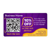 マーケティング割引QRコードによる顧客のスキャン ラベル (正面)