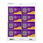 マーケティング割引QRコードによる顧客のスキャン ラベル (フルシート)