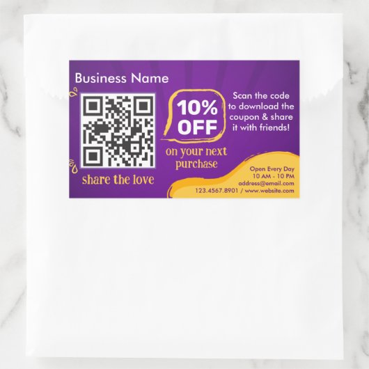 マーケティング割引QRコードによる顧客のスキャン 長方形シール (バッグ)