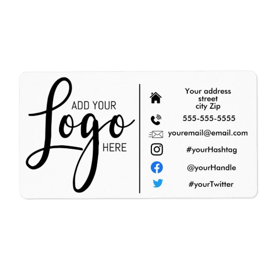 マーケティング注文ステッカーのアドレスあなたのロゴを追加 ラベル (正面)