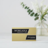 マーケティング・コンサルタントの名刺-金ゴールド及び黒 名刺 (スタンド正面)