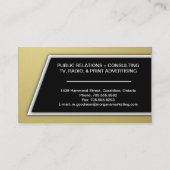 マーケティング・コンサルタントの名刺-金ゴールド及び黒 名刺 (裏面)