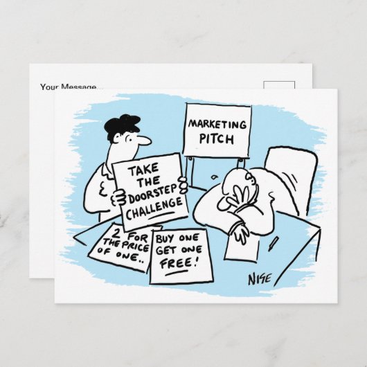 マーケティング・マネージャがセールス・ピッチに耐える ポストカード (正面/裏面)