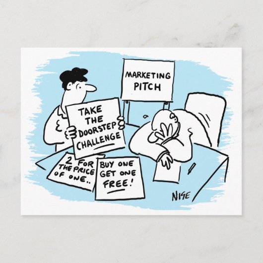 マーケティング・マネージャがセールス・ピッチに耐える ポストカード (正面)