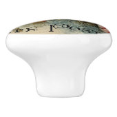 マーケフランスのットフラワーヴィンテージピンクと白フローラ セラミックノブ (側面)