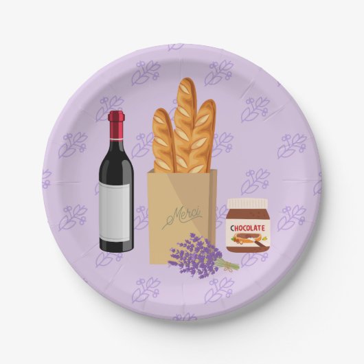 マーケフランスのットラベンダー ペーパープレート (正面)