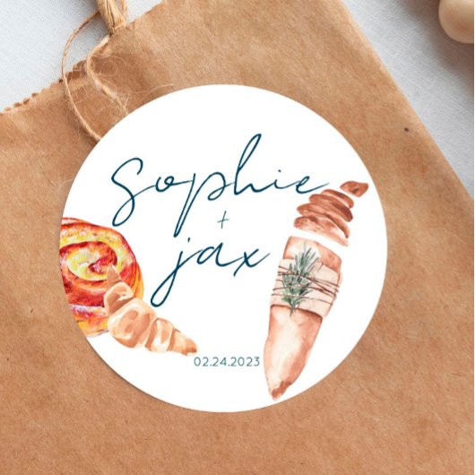 マーケフランスのット – Baguette - Shower Favor Sticker ラウンドシール