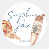 マーケフランスのット – Baguette - Shower Favor Sticker ラウンドシール (正面)