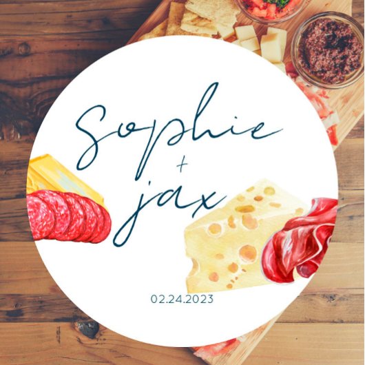マーケフランスのット – Charcuterie - Shower Favor Sticker ラウンドシール