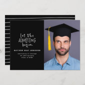 マーケモダンーペンの密着写真の卒業 案内状 (正面/裏面)