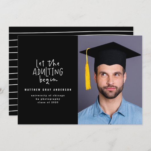 マーケモダンーペンの密着写真の卒業 案内状 (正面/裏面)