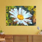マーゲ芸術的ライトデイジーの花のクローズアップ キャンバスプリント (インサイチュ (リビング))