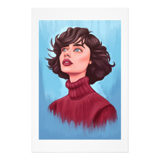 マーゴット女子絵を描ポートレートポスター フォトプリント           