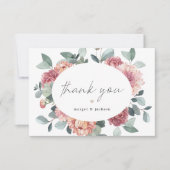 マーゴッ素朴トダスティバラ赤面フローラボヘミアン サンキューカード (正面)