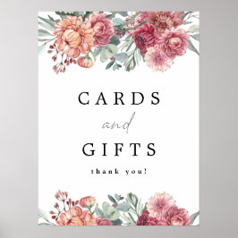 マーゴ ダスティ ローズ ブラッシュ ピンク フラワーズ カード＆ギフト ポスター