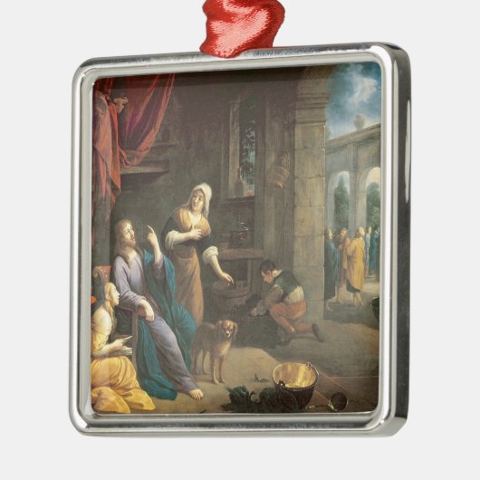 マーサおよびメリーの家のイエス・キリスト メタルオーナメント (左)