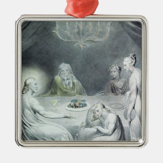 マーサおよびメリーの家のキリスト メタルオーナメント (正面)