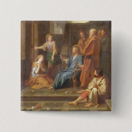 マーサおよびメリーの家のキリスト 缶バッジ (正面)