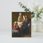 マーサおよびメリー(Vermeer)の家のキリスト ポストカード (スタンド正面)