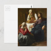 マーサおよびメリー(Vermeer)の家のキリスト ポストカード (正面/裏面)