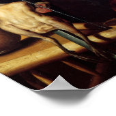 マーサがイエスのために夕食を準備 ポスター (角)