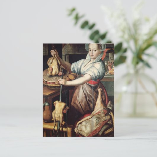 マーサがイエスのために夕食を準備 ポストカード (スタンド正面)