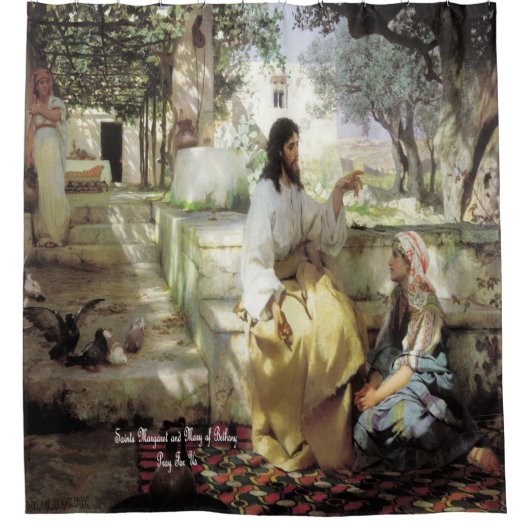 マーサとベタニーのマリアに聖人たち シャワーカーテン (正面)