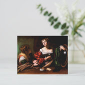 マーサとマリア・マグダレネbyカラヴァッジョ(c 1598) ポストカード (スタンド正面)