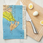 マーサのブドウ園のマーサのブドウ園の地図 キッチンタオル (四つ折り)