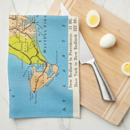 マーサのブドウ園のマーサのブドウ園の地図 キッチンタオル (四つ折り)