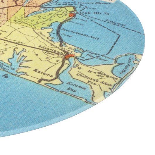 マーサのブドウ園のマーサのブドウ園の旅行地図 カッティングボード (角)