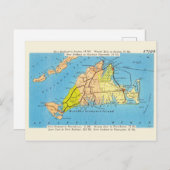 マーサのブドウ園の地図 ポストカード (正面/裏面)