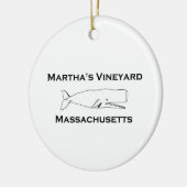 マーサのブドウ園マサチューセッツクジラ セラミックオーナメント (左)