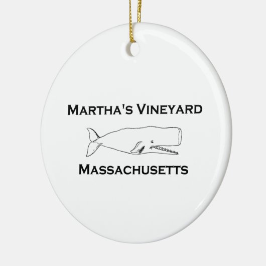 マーサのブドウ園マサチューセッツクジラ セラミックオーナメント (左)