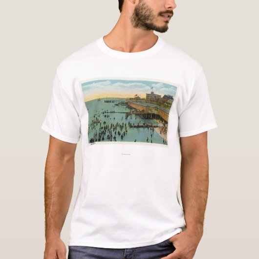 マーサのブドウ園、ビーチの空中写真 Tシャツ (正面)