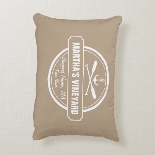 マーサのブドウ園MAのカスタムな町の航海のないかり アクセントクッション (裏面(縦))