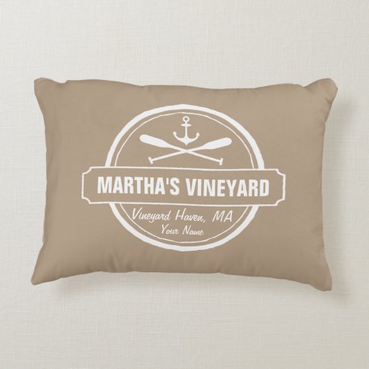 マーサのブドウ園MAのカスタムな町の航海のないかり アクセントクッション (裏面)